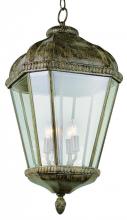  5156 BRT - Covington 4-Light Braided Crown Trim and Clear Beveled Glass Outdoor Hanging Pendant Light